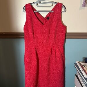 Ann Taylor Red V Neck Dress